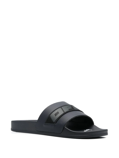 Shop Off-white Industrial-strap Flat Slides In Grau