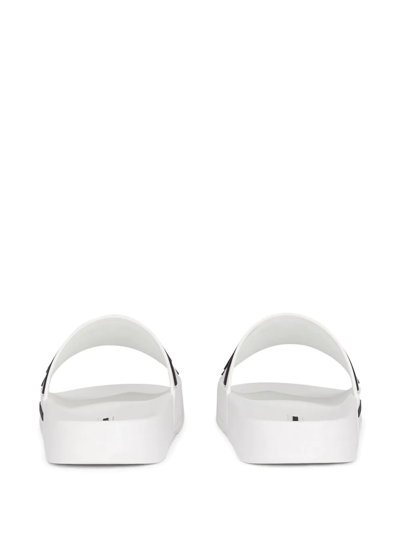 Shop Dolce & Gabbana Logo-print Rubber Slides In White