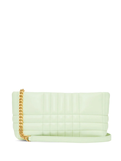 Shop Burberry Small Lola Padded Shoulder Bag In Pistachio