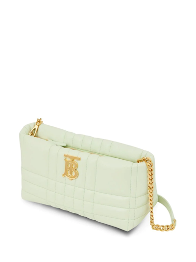 Shop Burberry Small Lola Padded Shoulder Bag In Pistachio
