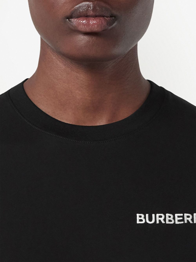 Shop Burberry Tb Monogram-print T-shirt In Black