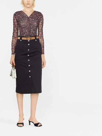 Isabel Marant Nilehora Straight Skirt In Black