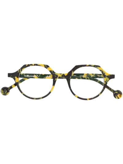 L.a. Eyeworks Round-frame Glasses In Yellow