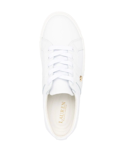 Shop Lauren Ralph Lauren Janson Low-top Sneakers In Weiss