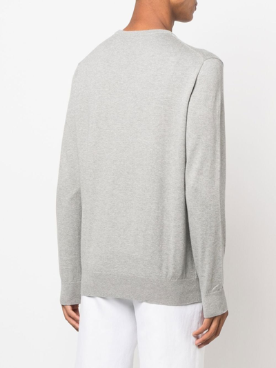 Shop Polo Ralph Lauren Logo-embroidered Cotton-cashmere Jumper In Grau