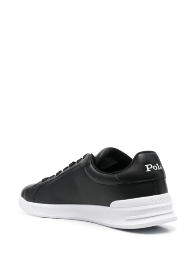 Shop Polo Ralph Lauren Embroidered-pony Low-top Sneakers In Schwarz