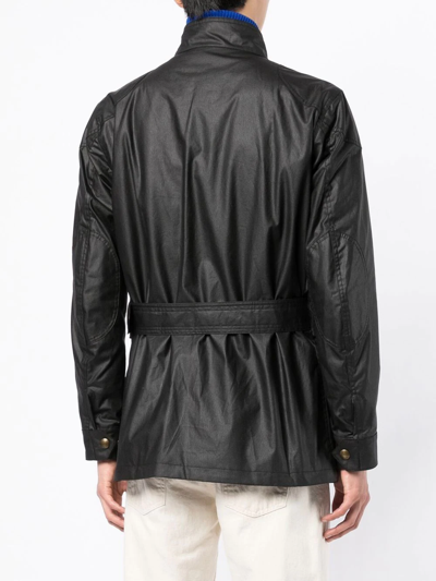 Shop Belstaff Trialmaster Waxed Cotton Utility Jacket In Black
