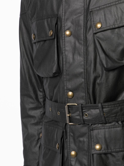 Shop Belstaff Trialmaster Waxed Cotton Utility Jacket In Black