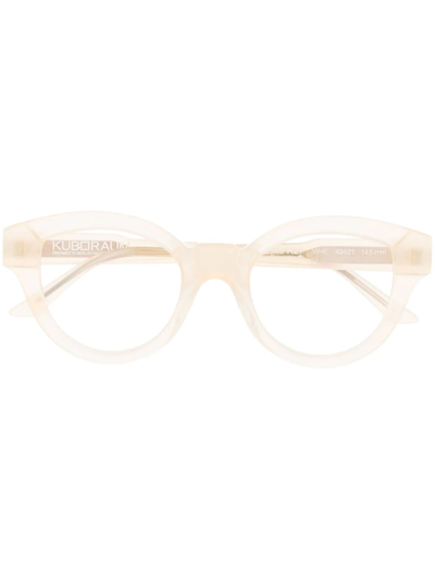 Shop Kuboraum Square-frame Glasses In Nude