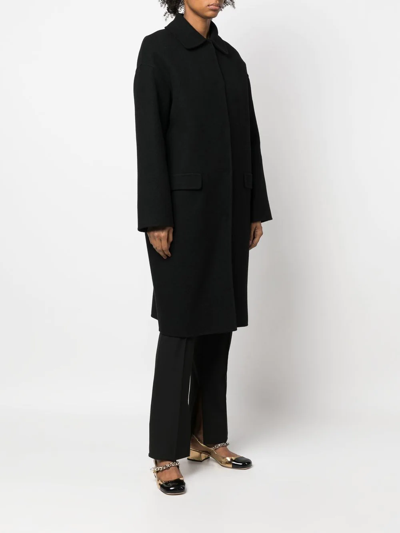 Shop Rochas Mantel Single-breasted Coat In Schwarz