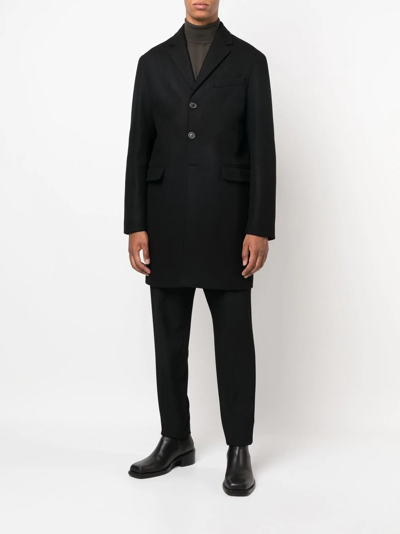 Shop Dsquared2 Fitted Single-breasted Button Coat In Schwarz