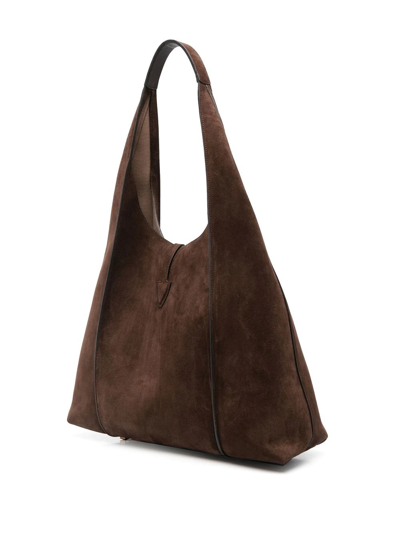 Shop Tod's Timeless Hobo Tote In Braun