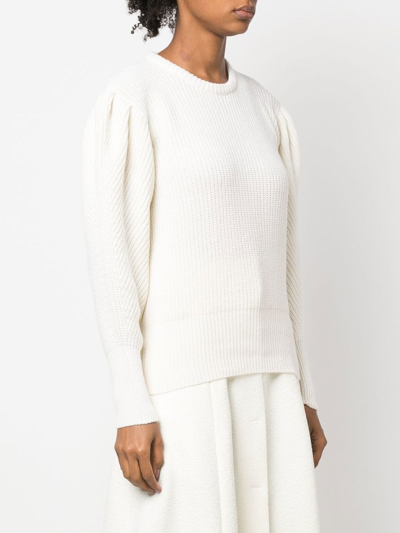 Shop Rochas Chunky Ribbed-knit Jumper In Nude