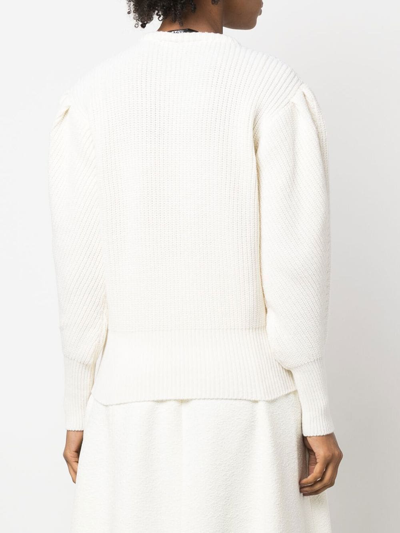 Shop Rochas Chunky Ribbed-knit Jumper In Nude
