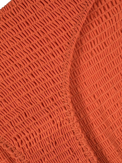 Totême Smocked Mini Bikini Bottoms In Orange