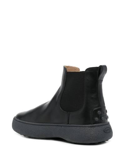 Shop Tod's Leather Chelsea Boots In Schwarz