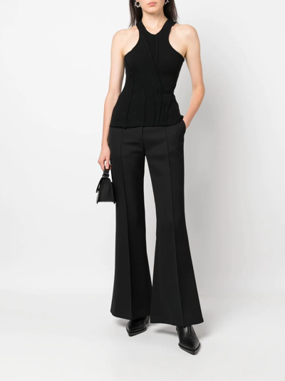Talia Byre Exposed-seams Stretch-cotton Tank Top In Black