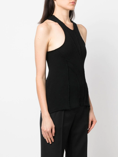 Talia Byre Exposed-seams Stretch-cotton Tank Top In Black