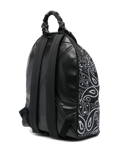 Shop Amiri Paisley-embroidered Canvas Backpack In Schwarz