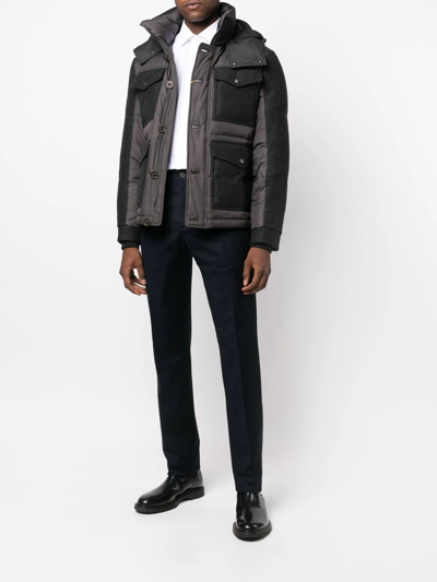 Canali Hooded Padded Jacket In Grau