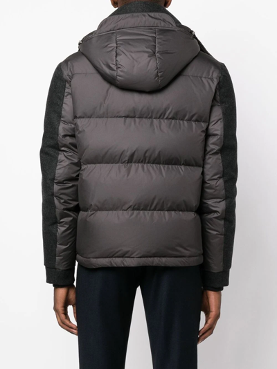 Canali Hooded Padded Jacket In Grau