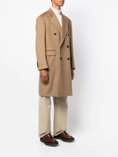 Tagliatore Peak-lapels Double-breasted Coat In Braun
