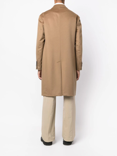 Tagliatore Peak-lapels Double-breasted Coat In Braun