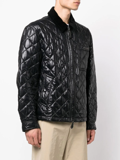 Shop Burberry Diamond-quilted Bomber Jacket In Black