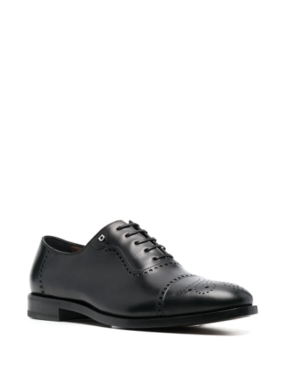 Shop Ferragamo Brogue-detail Leather Oxford Shoes In Schwarz