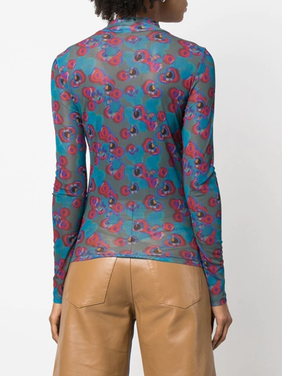 Henrik Vibskov Long-sleeve Sheer Top In Blau