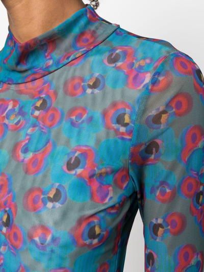Henrik Vibskov Long-sleeve Sheer Top In Blau