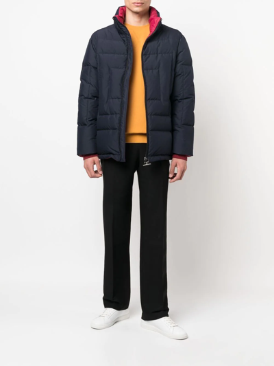 Ferragamo Feather-down Padded Jacket In Blau