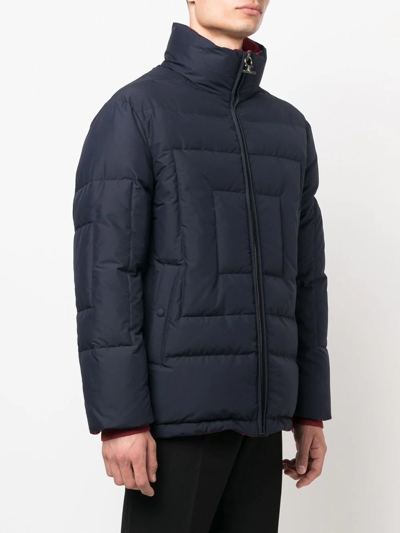 Ferragamo Feather-down Padded Jacket In Blau