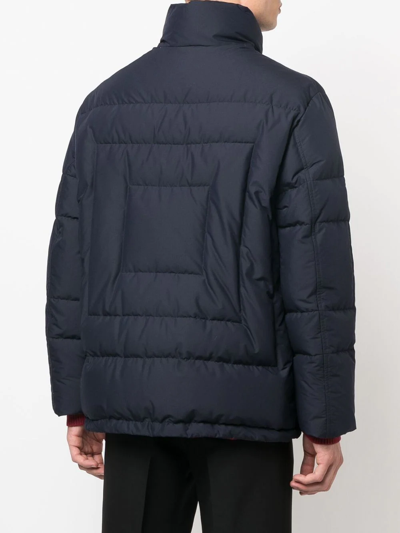 Ferragamo Feather-down Padded Jacket In Blau