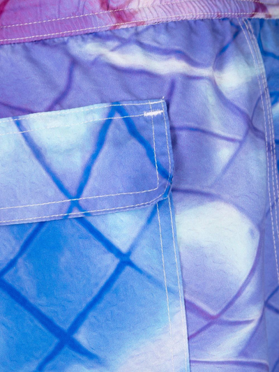 Blue Sky Inn Blue, Pink And Purple Pool Print Swim Trunks In Blau
