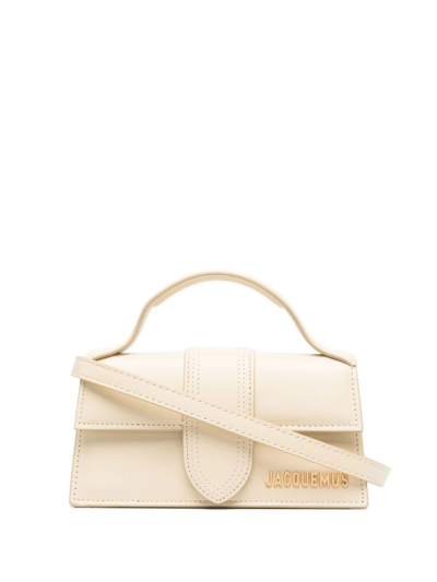 Shop Jacquemus Le Bambino Leather Tote Bag In Nude