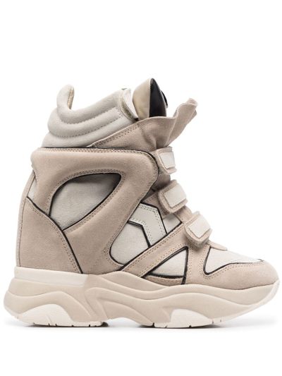 Marant Balskee And Suede High-top Wedge Sneakers In Neutrals ModeSens