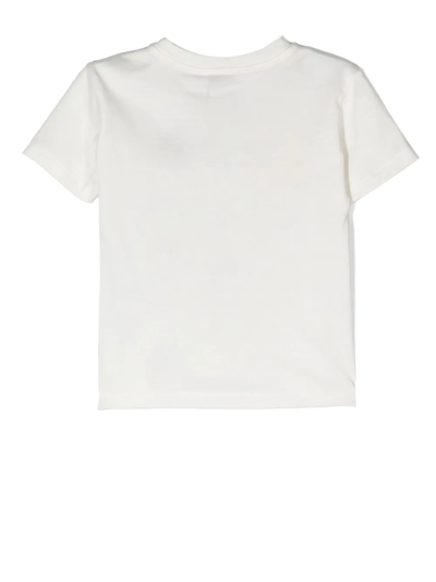Shop Dolce & Gabbana Floral Logo-print T-shirt In Weiss