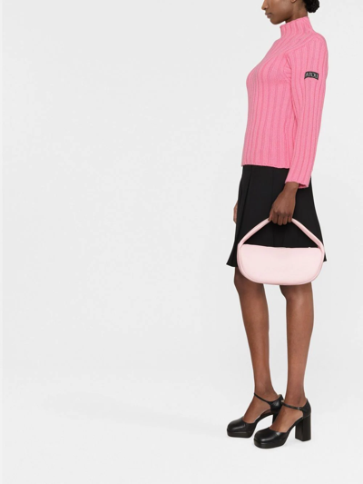 Patou Logo-patch Ribbed-knit Jumper In Rosa