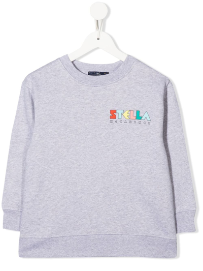 Shop Stella Mccartney Logo Crew-neck Sweatshirt In Grau