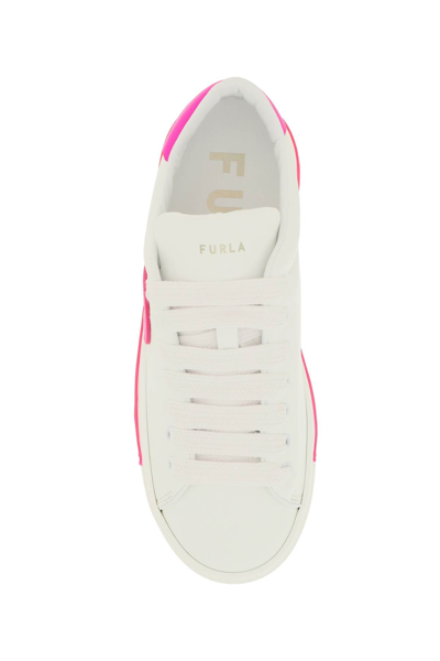 Shop Furla Joy Leather Sneakers In Multicolor