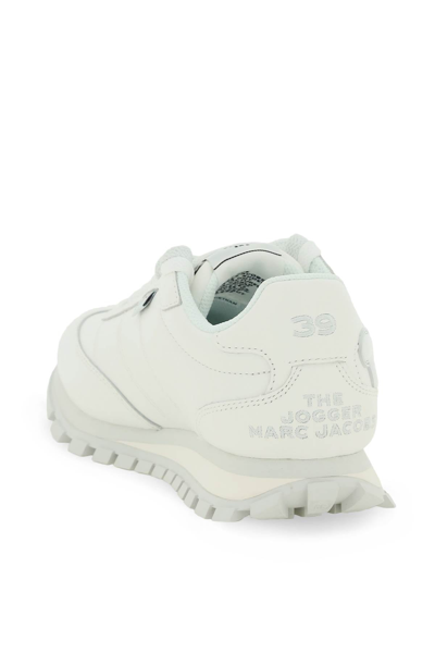 Shop Marc Jacobs The Jogger Leather Sneakers In White