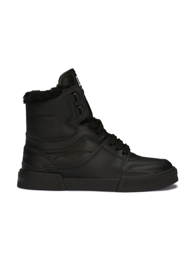 Shop Dolce & Gabbana Portofino New Roma High-top Sneakers In Black