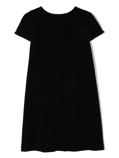 Shop Versace Teen Buttoned Shift Dress In Black