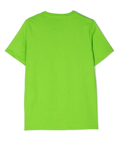 Shop Versace Logo-print Cotton T-shirt In Green