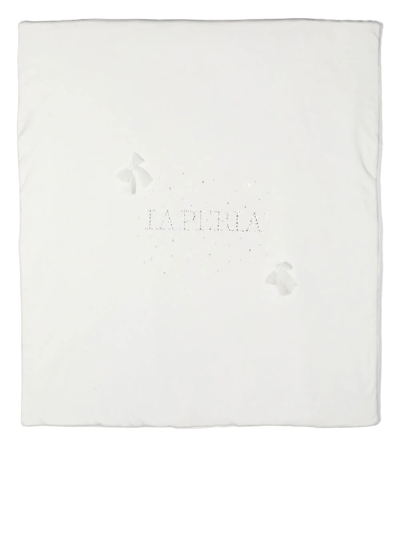Shop La Perla Embroidered-logo Babygrow Set In White