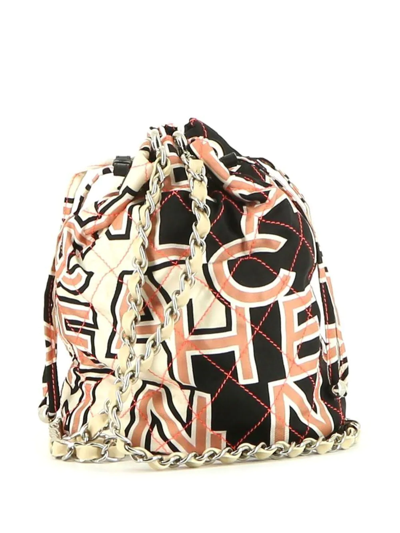 Pre-owned Chanel 2010s Logo Print Diamond-quilted Bucket Bag In Pink