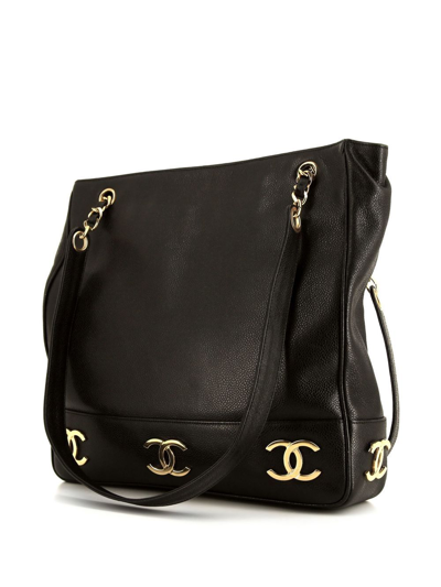 Pre-owned Chanel 1994 Triple Cc Shoulder Bag In Black