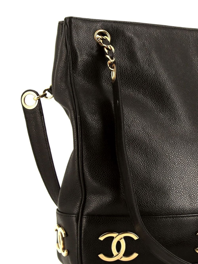 Pre-owned Chanel 1994 Triple Cc Shoulder Bag In Black