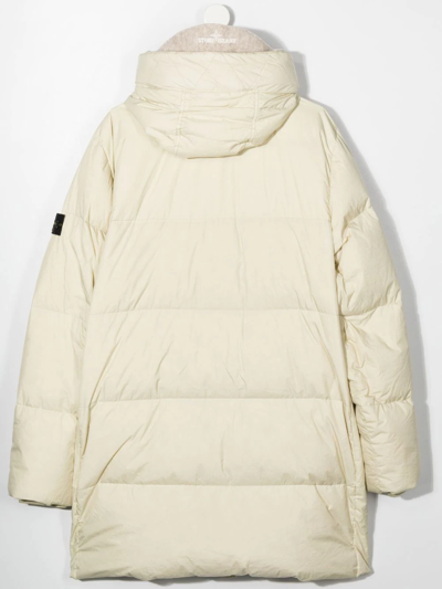 Shop Stone Island Junior Feather-down Padded Jacket In Neutrals